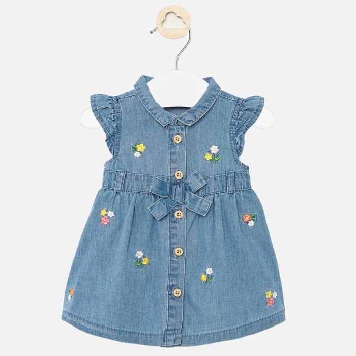 Rochie denim broderie bebe fetita nou-nascuta 1888