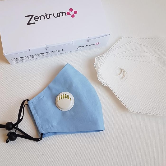 Acoperitoare faciala de utilizat in colectivitate reutilizabila cu filtru si valva