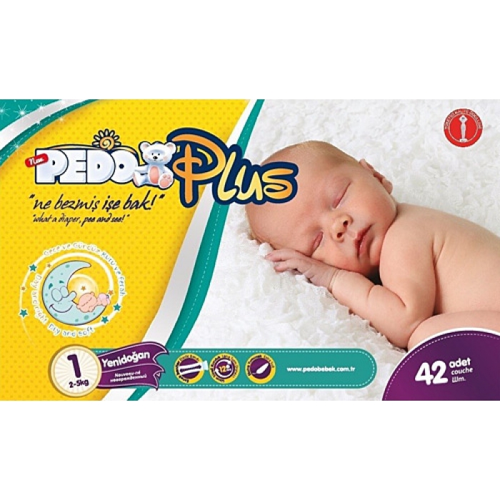 Scutece PEDO PLUS, Marimea 1, 2-5 kg, 40 buc.