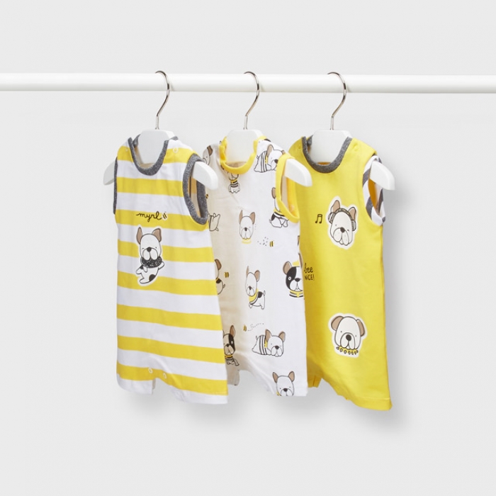 Set 3 pijamale scurte ECOFRIENDS nou-nascut fata - 1676