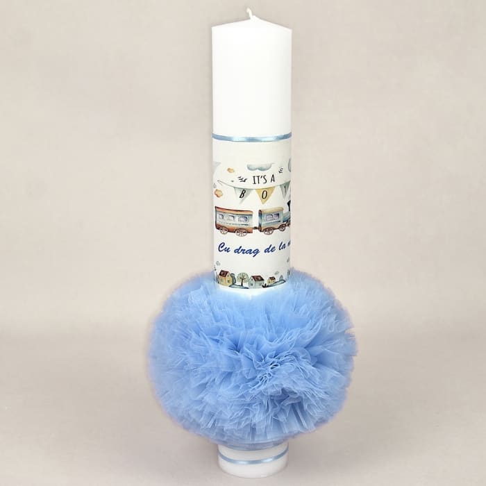 Lumanare botez pastel Train It’s a Boy 