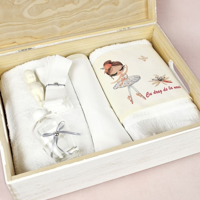 Trusou botez pastel Pretty Ballerina White