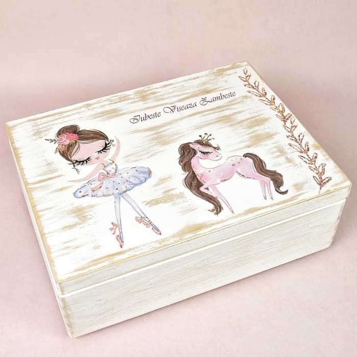 Trusou botez pastel Pretty Ballerina White