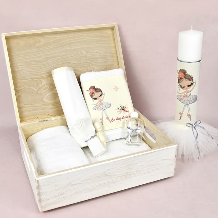 Trusou botez pastel Pretty Ballerina White