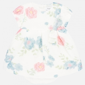 Rochie imprimeu flori si chilotei bebe fetita nou-nascuta - Old Blue - 1875