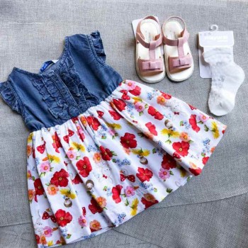 Rochie combinata denim bebe fetita 1937