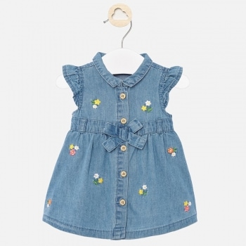 Rochie denim broderie bebe fetita nou-nascuta 1888