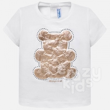 Tricou cu aplicatie urs aramiu 105