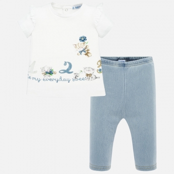 Set tricou si colanti stil blugi 1703