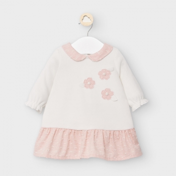 Rochie plusata flori nou-nascut fata 2850