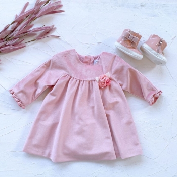 Rochie catifea nou-nascut fata 2862