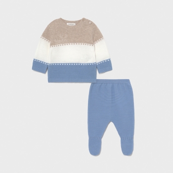 Set pantaloni cu botosei tricot Ecofriends nou-nascut baiat - 1565