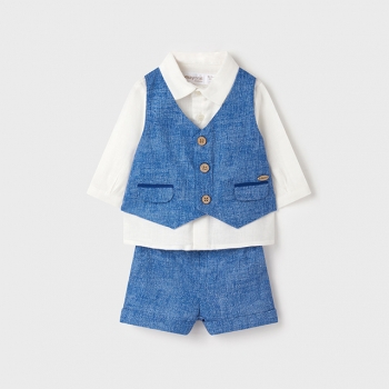 Set pantaloni scurti si vesta nou-nascut baiat - 1214