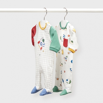 Set 2 pijamale lungi nou-nascut baiat - 1643