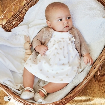 Rochie imprimeu cu chilotei bebe nou-nascut 1804