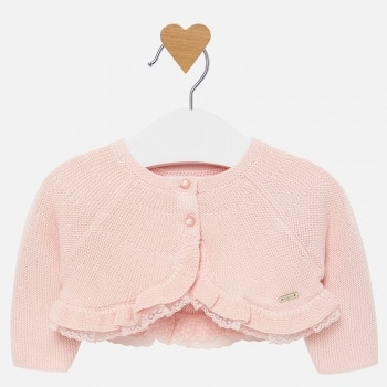 BOLERO TRICOT CU DANTELA - ROZ - 2303