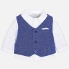 Set camasa si vesta bebe baiat, Mayoral, alb - albastru royal - 1105