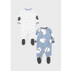 Set 2 pijamale cu bavetica nou-nascut baiat 2686