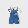 Set salopeta denim nou-nascut baiat - 1680